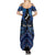 Personalised Aotearoa Matariki Summer Maxi Dress Blue Fern Maori Poutama