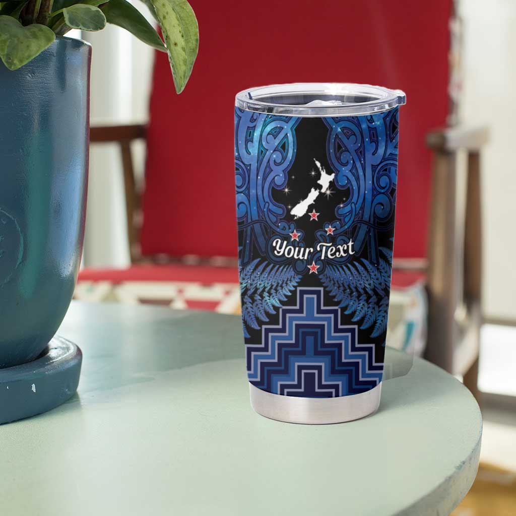 Personalised Aotearoa Matariki Tumbler Cup Blue Fern Maori Poutama