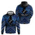 Personalised Aotearoa Matariki Zip Hoodie Blue Fern Maori Poutama