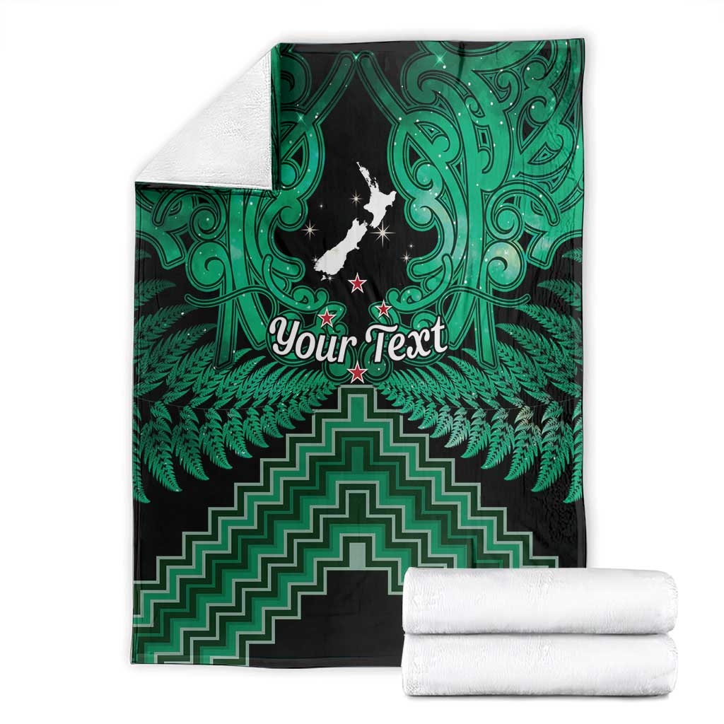 Personalised Aotearoa Matariki Blanket Green Fern Maori Poutama