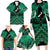Personalised Aotearoa Matariki Family Matching Long Sleeve Bodycon Dress and Hawaiian Shirt Green Fern Maori Poutama