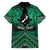 Personalised Aotearoa Matariki Family Matching Short Sleeve Bodycon Dress and Hawaiian Shirt Green Fern Maori Poutama