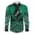 Personalised Aotearoa Matariki Family Matching Short Sleeve Bodycon Dress and Hawaiian Shirt Green Fern Maori Poutama