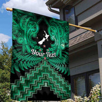 Personalised Aotearoa Matariki Garden Flag Green Fern Maori Poutama