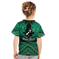 Personalised Aotearoa Matariki Kid T Shirt Green Fern Maori Poutama