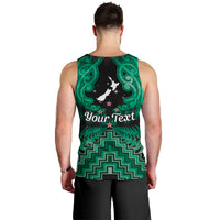 Personalised Aotearoa Matariki Men Tank Top Green Fern Maori Poutama