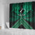 Personalised Aotearoa Matariki Shower Curtain Green Fern Maori Poutama
