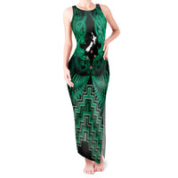 Personalised Aotearoa Matariki Tank Maxi Dress Green Fern Maori Poutama