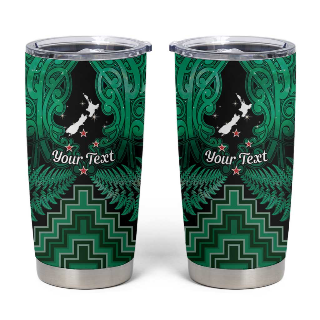 Personalised Aotearoa Matariki Tumbler Cup Green Fern Maori Poutama