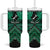 Personalised Aotearoa Matariki Tumbler With Handle Green Fern Maori Poutama