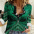 Personalised Aotearoa Matariki Women Casual Shirt Green Fern Maori Poutama