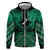 Personalised Aotearoa Matariki Zip Hoodie Green Fern Maori Poutama