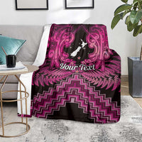 Personalised Aotearoa Matariki Blanket Pink Fern Maori Poutama