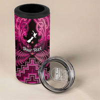 Personalised Aotearoa Matariki 4 in 1 Can Cooler Tumbler Pink Fern Maori Poutama