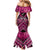 Personalised Aotearoa Matariki Family Matching Mermaid Dress and Hawaiian Shirt Pink Fern Maori Poutama