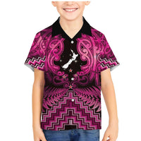 Personalised Aotearoa Matariki Family Matching Mermaid Dress and Hawaiian Shirt Pink Fern Maori Poutama