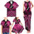 Personalised Aotearoa Matariki Family Matching Tank Maxi Dress and Hawaiian Shirt Pink Fern Maori Poutama