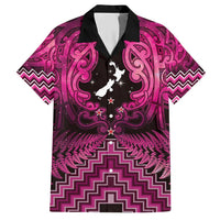 Personalised Aotearoa Matariki Hawaiian Shirt Pink Fern Maori Poutama