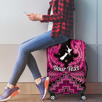 Personalised Aotearoa Matariki Luggage Cover Pink Fern Maori Poutama