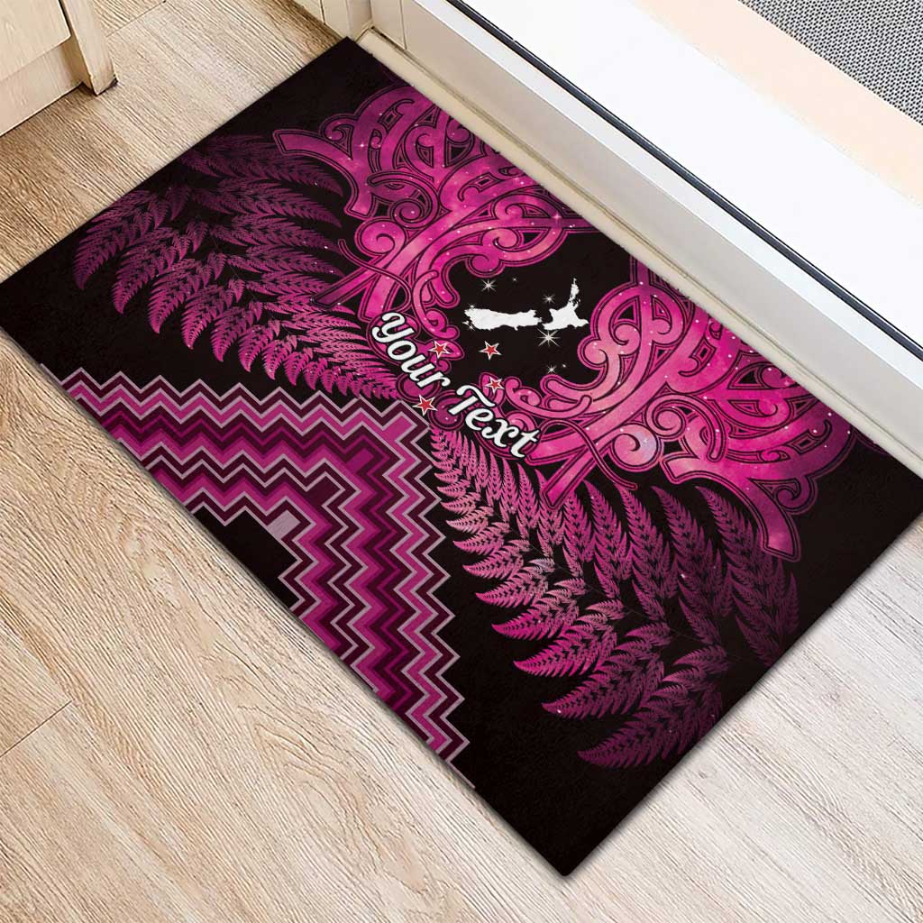 Personalised Aotearoa Matariki Rubber Doormat Pink Fern Maori Poutama