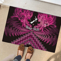 Personalised Aotearoa Matariki Rubber Doormat Pink Fern Maori Poutama