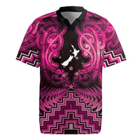 Personalised Aotearoa Matariki Rugby Jersey Pink Fern Maori Poutama