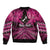 Personalised Aotearoa Matariki Sleeve Zip Bomber Jacket Pink Fern Maori Poutama