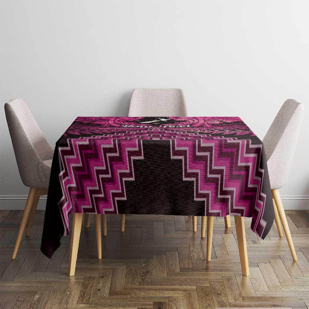 Personalised Aotearoa Matariki Tablecloth Pink Fern Maori Poutama