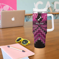 Personalised Aotearoa Matariki Tumbler With Handle Pink Fern Maori Poutama