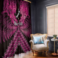 Personalised Aotearoa Matariki Window Curtain Pink Fern Maori Poutama