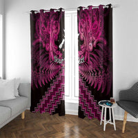 Personalised Aotearoa Matariki Window Curtain Pink Fern Maori Poutama