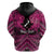 Personalised Aotearoa Matariki Zip Hoodie Pink Fern Maori Poutama