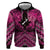 Personalised Aotearoa Matariki Zip Hoodie Pink Fern Maori Poutama
