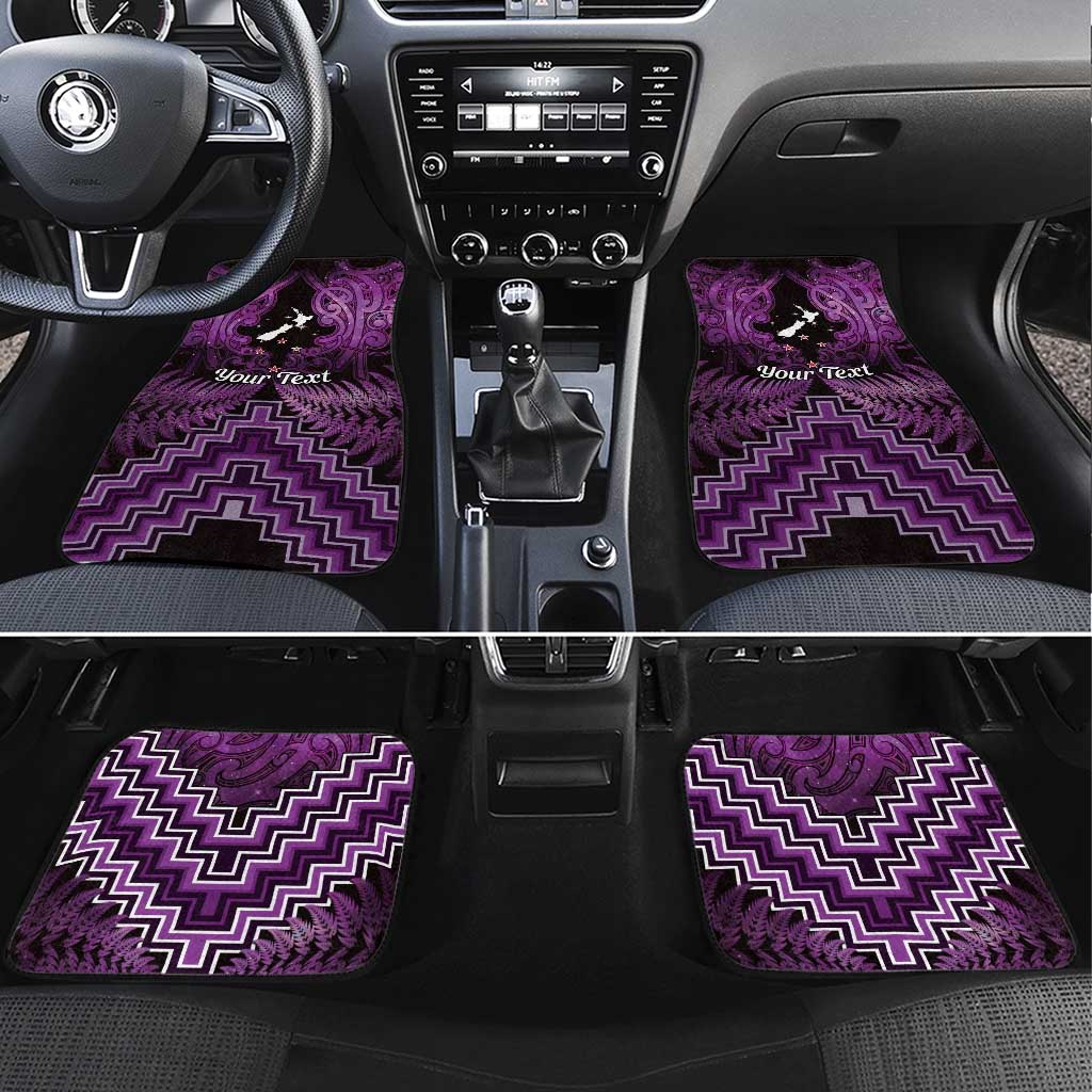 Personalised Aotearoa Matariki Car Mats Purple Fern Maori Poutama