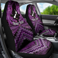 Personalised Aotearoa Matariki Car Seat Cover Purple Fern Maori Poutama