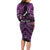 Personalised Aotearoa Matariki Family Matching Long Sleeve Bodycon Dress and Hawaiian Shirt Purple Fern Maori Poutama