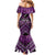 Personalised Aotearoa Matariki Family Matching Mermaid Dress and Hawaiian Shirt Purple Fern Maori Poutama