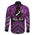 Personalised Aotearoa Matariki Family Matching Short Sleeve Bodycon Dress and Hawaiian Shirt Purple Fern Maori Poutama