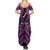 Personalised Aotearoa Matariki Family Matching Summer Maxi Dress and Hawaiian Shirt Purple Fern Maori Poutama