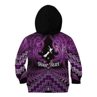 Personalised Aotearoa Matariki Kid Hoodie Purple Fern Maori Poutama