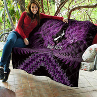 Personalised Aotearoa Matariki Quilt Purple Fern Maori Poutama