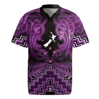 Personalised Aotearoa Matariki Rugby Jersey Purple Fern Maori Poutama