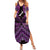 Personalised Aotearoa Matariki Summer Maxi Dress Purple Fern Maori Poutama