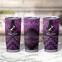 Personalised Aotearoa Matariki Tumbler Cup Purple Fern Maori Poutama