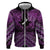 Personalised Aotearoa Matariki Zip Hoodie Purple Fern Maori Poutama