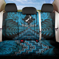 Personalised Aotearoa Matariki Back Car Seat Cover Turquoise Fern Maori Poutama