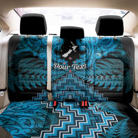 Personalised Aotearoa Matariki Back Car Seat Cover Turquoise Fern Maori Poutama
