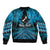Personalised Aotearoa Matariki Bomber Jacket Turquoise Fern Maori Poutama