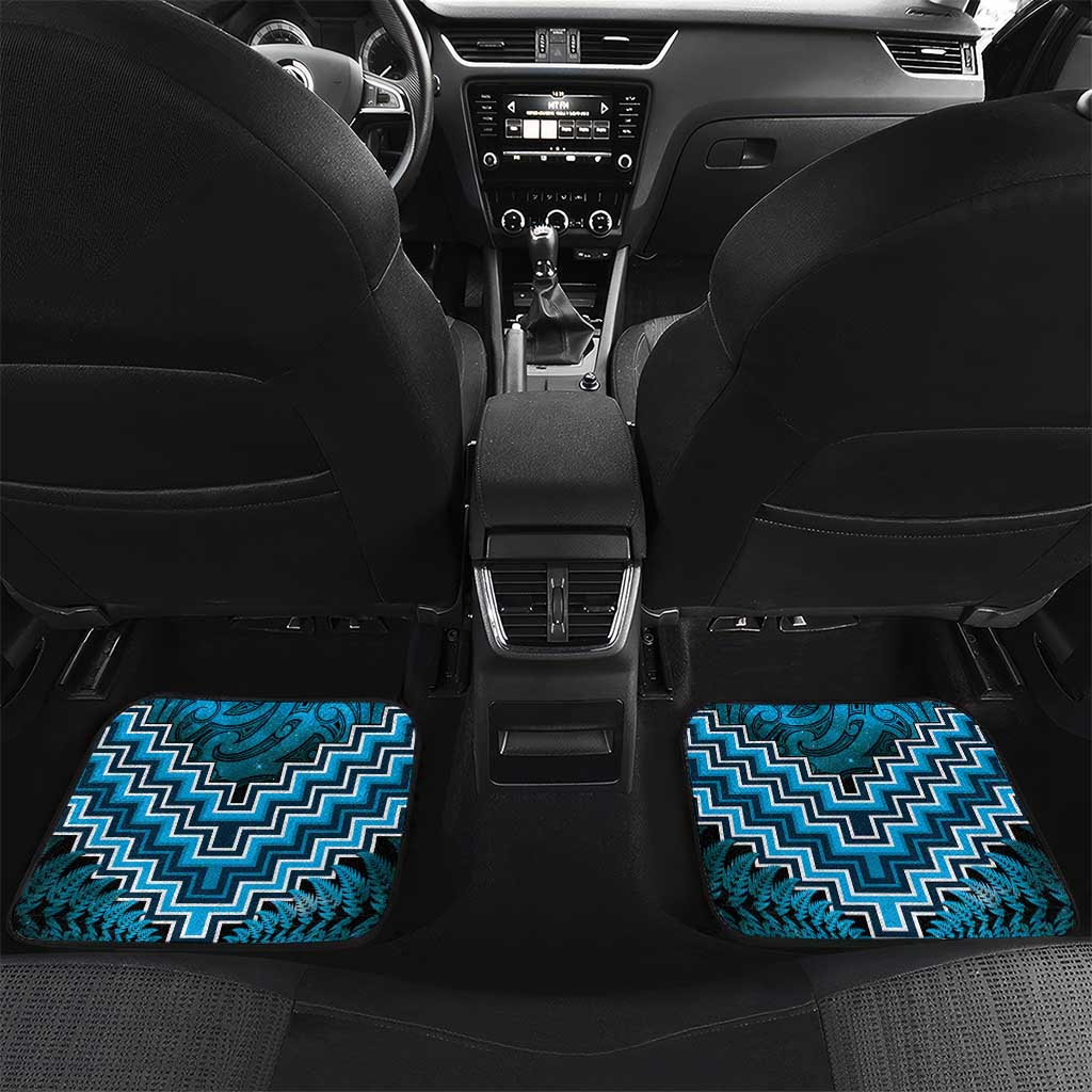 Personalised Aotearoa Matariki Car Mats Turquoise Fern Maori Poutama