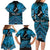 Personalised Aotearoa Matariki Family Matching Long Sleeve Bodycon Dress and Hawaiian Shirt Turquoise Fern Maori Poutama